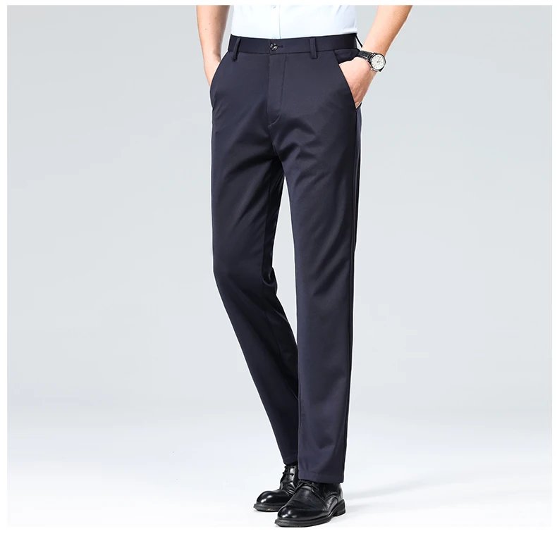 29-42 Men's Summer Thin Fashion Business Casual Suit Pants Long Pants Men's Elastic Straight Sleeve Formal Pants Plus Size 28-40 29-42 Men's Summer Thin Fashion Business Casual Suit Pants Long Pants Men's Elastic Straight Sleeve Formal Pants Plus Size 28-40