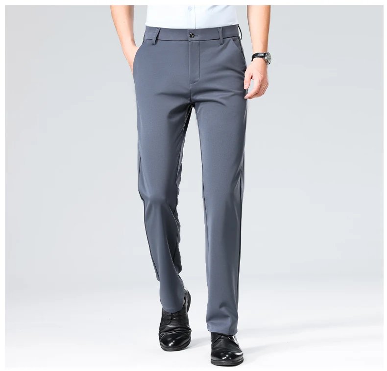 29-42 Men's Summer Thin Fashion Business Casual Suit Pants Long Pants Men's Elastic Straight Sleeve Formal Pants Plus Size 28-40 29-42 Men's Summer Thin Fashion Business Casual Suit Pants Long Pants Men's Elastic Straight Sleeve Formal Pants Plus Size 28-40