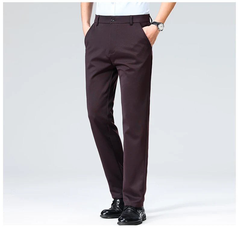 29-42 Men's Summer Thin Fashion Business Casual Suit Pants Long Pants Men's Elastic Straight Sleeve Formal Pants Plus Size 28-40 29-42 Men's Summer Thin Fashion Business Casual Suit Pants Long Pants Men's Elastic Straight Sleeve Formal Pants Plus Size 28-40
