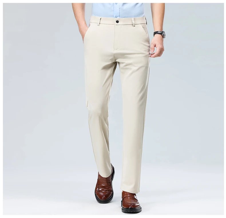 29-42 Men's Summer Thin Fashion Business Casual Suit Pants Long Pants Men's Elastic Straight Sleeve Formal Pants Plus Size 28-40 29-42 Men's Summer Thin Fashion Business Casual Suit Pants Long Pants Men's Elastic Straight Sleeve Formal Pants Plus Size 28-40