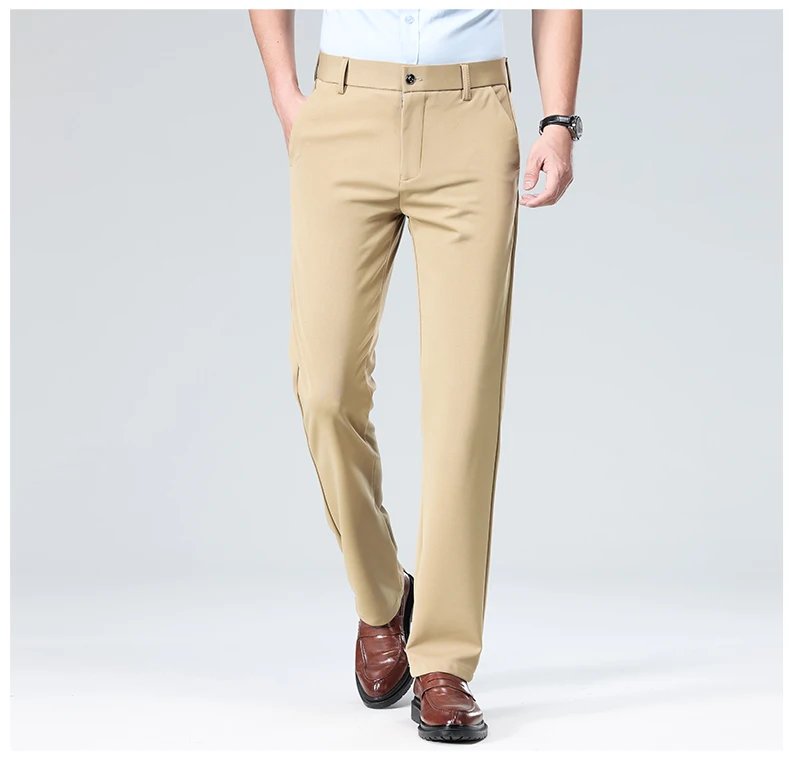 29-42 Men's Summer Thin Fashion Business Casual Suit Pants Long Pants Men's Elastic Straight Sleeve Formal Pants Plus Size 28-40 29-42 Men's Summer Thin Fashion Business Casual Suit Pants Long Pants Men's Elastic Straight Sleeve Formal Pants Plus Size 28-40