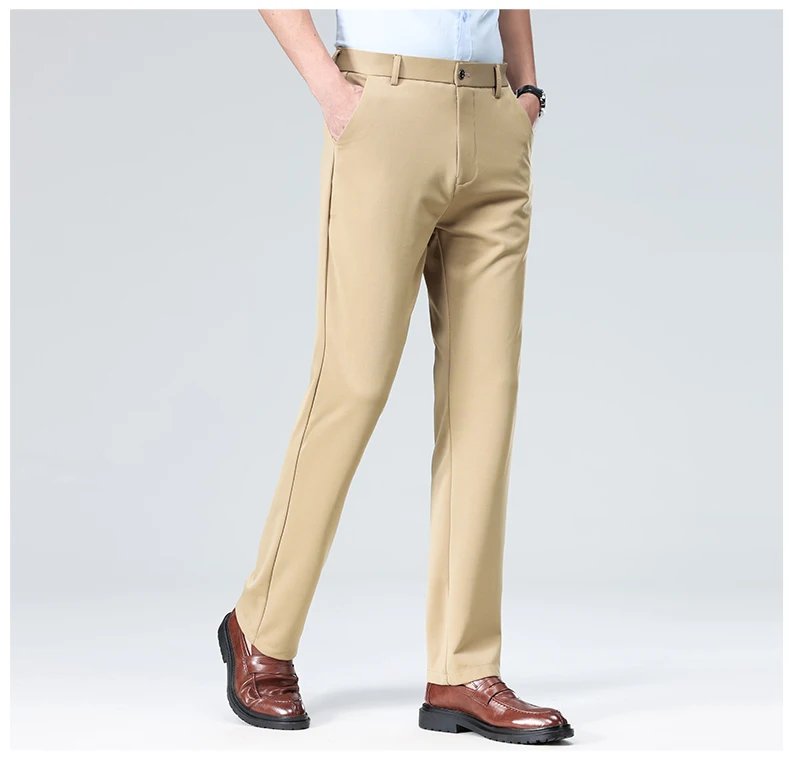 29-42 Men's Summer Thin Fashion Business Casual Suit Pants Long Pants Men's Elastic Straight Sleeve Formal Pants Plus Size 28-40 29-42 Men's Summer Thin Fashion Business Casual Suit Pants Long Pants Men's Elastic Straight Sleeve Formal Pants Plus Size 28-40