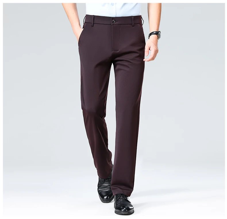 29-42 Men's Summer Thin Fashion Business Casual Suit Pants Long Pants Men's Elastic Straight Sleeve Formal Pants Plus Size 28-40 29-42 Men's Summer Thin Fashion Business Casual Suit Pants Long Pants Men's Elastic Straight Sleeve Formal Pants Plus Size 28-40