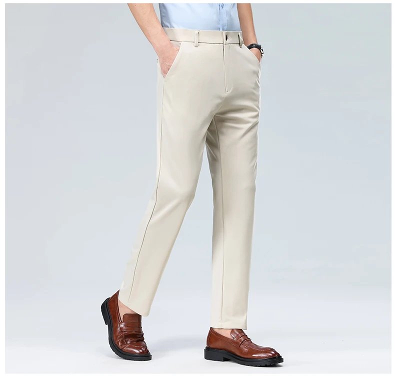 29-42 Men's Summer Thin Fashion Business Casual Suit Pants Long Pants Men's Elastic Straight Sleeve Formal Pants Plus Size 28-40 29-42 Men's Summer Thin Fashion Business Casual Suit Pants Long Pants Men's Elastic Straight Sleeve Formal Pants Plus Size 28-40