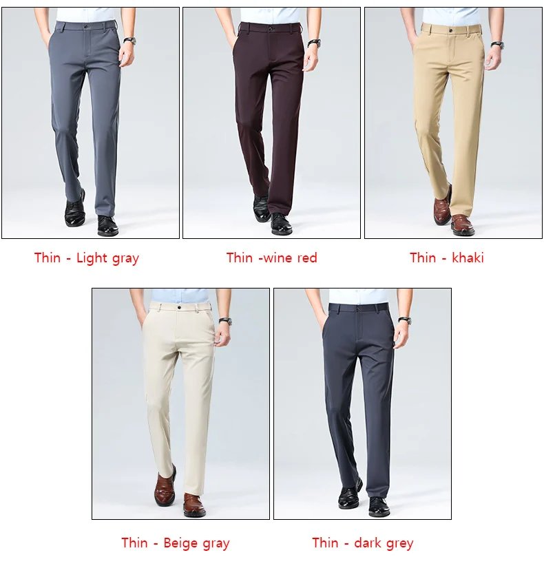 29-42 Men's Summer Thin Fashion Business Casual Suit Pants Long Pants Men's Elastic Straight Sleeve Formal Pants Plus Size 28-40 29-42 Men's Summer Thin Fashion Business Casual Suit Pants Long Pants Men's Elastic Straight Sleeve Formal Pants Plus Size 28-40