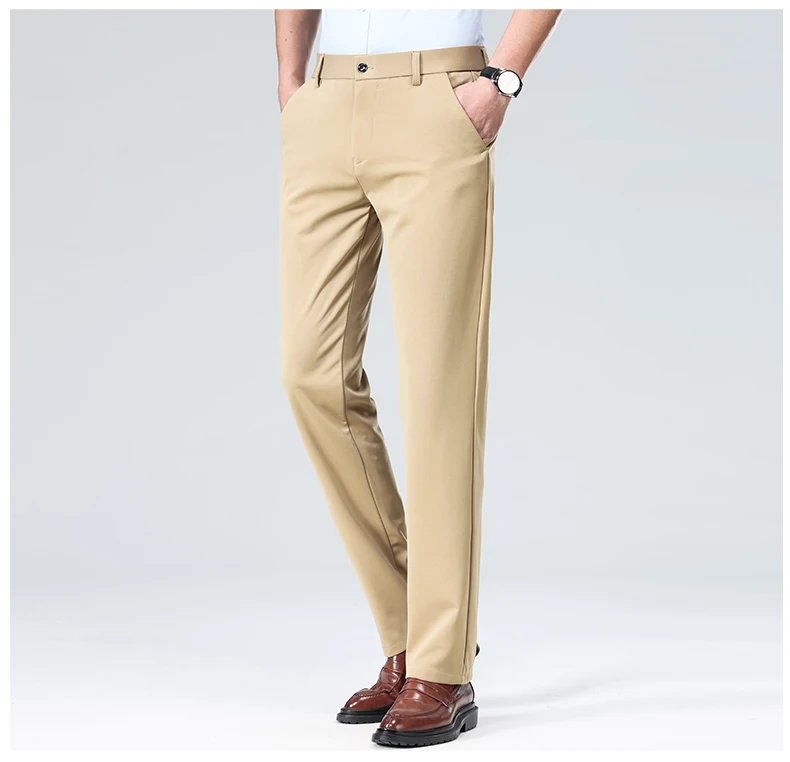 29-42 Men's Summer Thin Fashion Business Casual Suit Pants Long Pants Men's Elastic Straight Sleeve Formal Pants Plus Size 28-40 29-42 Men's Summer Thin Fashion Business Casual Suit Pants Long Pants Men's Elastic Straight Sleeve Formal Pants Plus Size 28-40