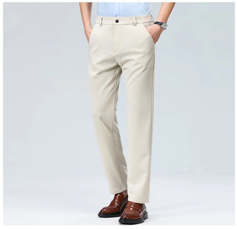 29-42 Men's Summer Thin Fashion Business Casual Suit Pants Long Pants Men's Elastic Straight Sleeve Formal Pants Plus Size 28-40 29-42 Men's Summer Thin Fashion Business Casual Suit Pants Long Pants Men's Elastic Straight Sleeve Formal Pants Plus Size 28-40
