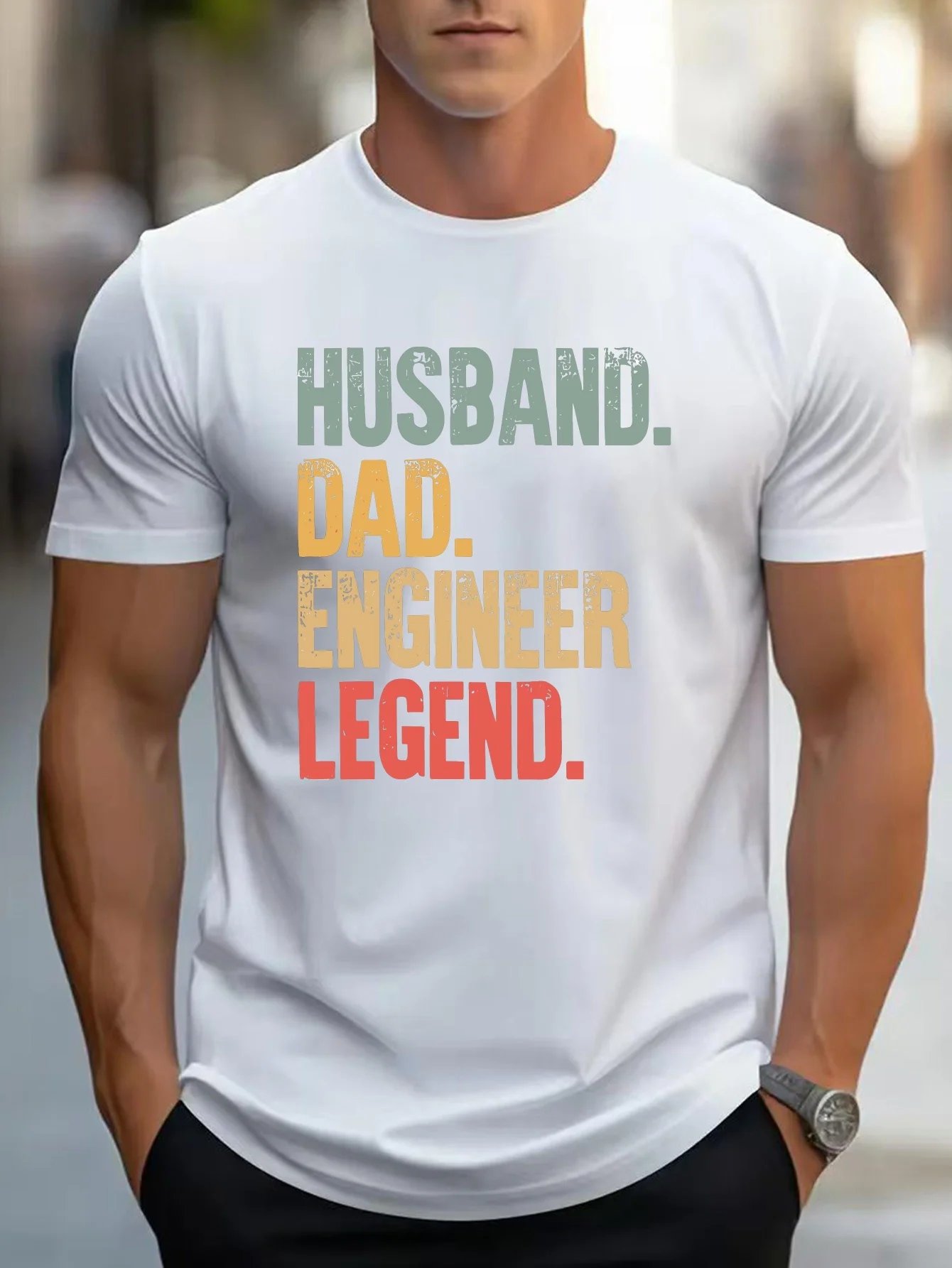 Men's Summer Casual SportsT-Shirt, Cotton Blend, Fashionable Business Casual Style, Suitable for Vacation, Trendy Daily Wear Men's Summer Casual SportsT-Shirt, Cotton Blend, Fashionable Business Casual Style, Suitable for Vacation, Trendy Daily Wear