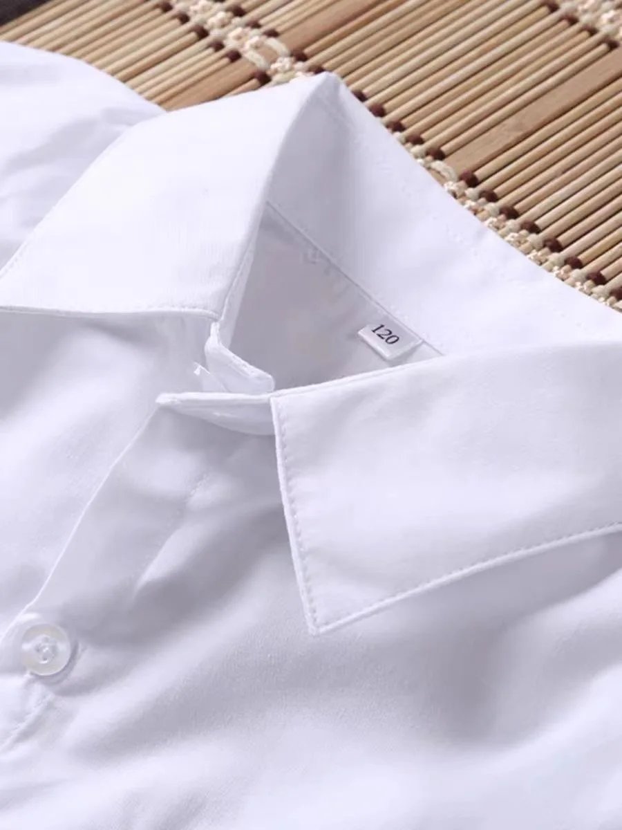 Baby Toddler Teenage Clothes School Uniform Shirts White Long Sleeve Short Sleeve Turn-down Collar Kids Shirt For Children Tops Baby Toddler Teenage Clothes School Uniform Shirts White Long Sleeve Short Sleeve Turn-down Collar Kids Shirt For Children Tops
