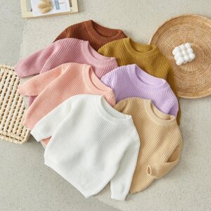 Unisex Knitted Long-Sleeve Baby Sweater