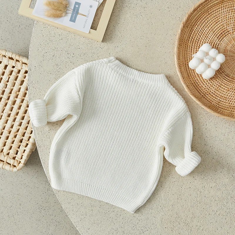 Suefunskry Newborn Baby Girl Boy Knitted Long Sleeve Autumn Winter Sweater Solid Loose Pullover Casual Tops Kids Clothes 3M-5Y Suefunskry Newborn Baby Girl Boy Knitted Long Sleeve Autumn Winter Sweater Solid Loose Pullover Casual Tops Kids Clothes 3M-5Y