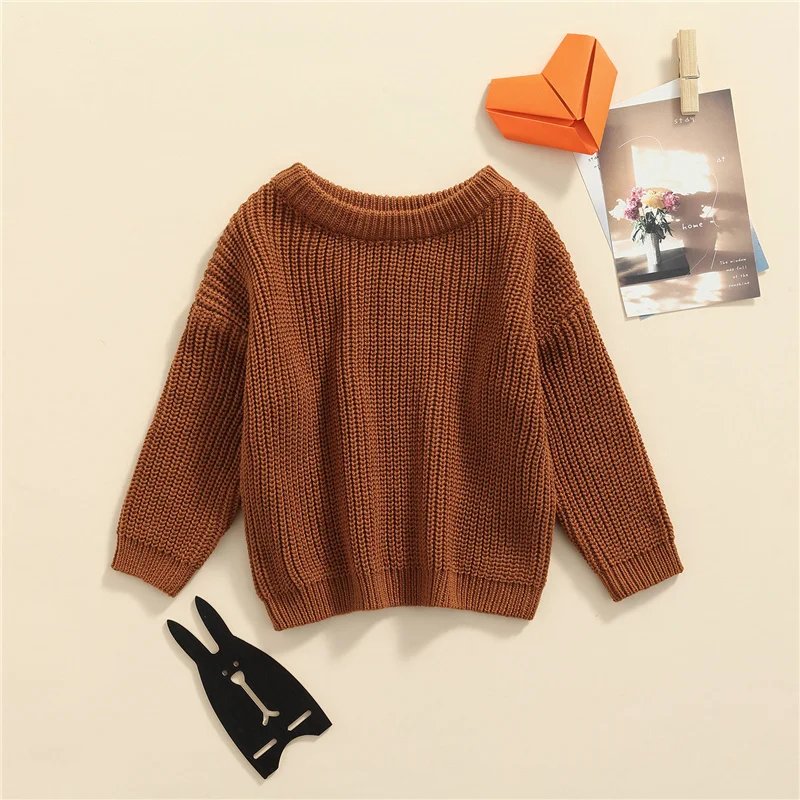 Suefunskry Newborn Baby Girl Boy Knitted Long Sleeve Autumn Winter Sweater Solid Loose Pullover Casual Tops Kids Clothes 3M-5Y Suefunskry Newborn Baby Girl Boy Knitted Long Sleeve Autumn Winter Sweater Solid Loose Pullover Casual Tops Kids Clothes 3M-5Y
