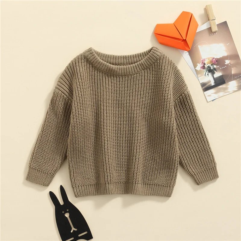 Suefunskry Newborn Baby Girl Boy Knitted Long Sleeve Autumn Winter Sweater Solid Loose Pullover Casual Tops Kids Clothes 3M-5Y Suefunskry Newborn Baby Girl Boy Knitted Long Sleeve Autumn Winter Sweater Solid Loose Pullover Casual Tops Kids Clothes 3M-5Y