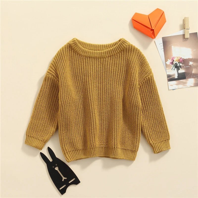 Suefunskry Newborn Baby Girl Boy Knitted Long Sleeve Autumn Winter Sweater Solid Loose Pullover Casual Tops Kids Clothes 3M-5Y Suefunskry Newborn Baby Girl Boy Knitted Long Sleeve Autumn Winter Sweater Solid Loose Pullover Casual Tops Kids Clothes 3M-5Y
