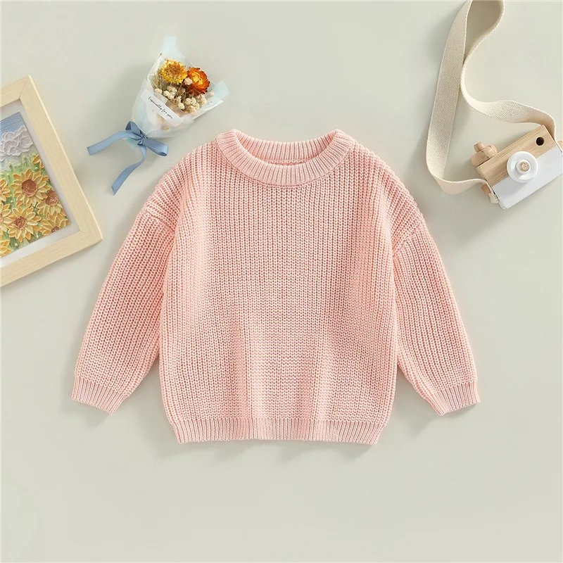 Suefunskry Newborn Baby Girl Boy Knitted Long Sleeve Autumn Winter Sweater Solid Loose Pullover Casual Tops Kids Clothes 3M-5Y Suefunskry Newborn Baby Girl Boy Knitted Long Sleeve Autumn Winter Sweater Solid Loose Pullover Casual Tops Kids Clothes 3M-5Y