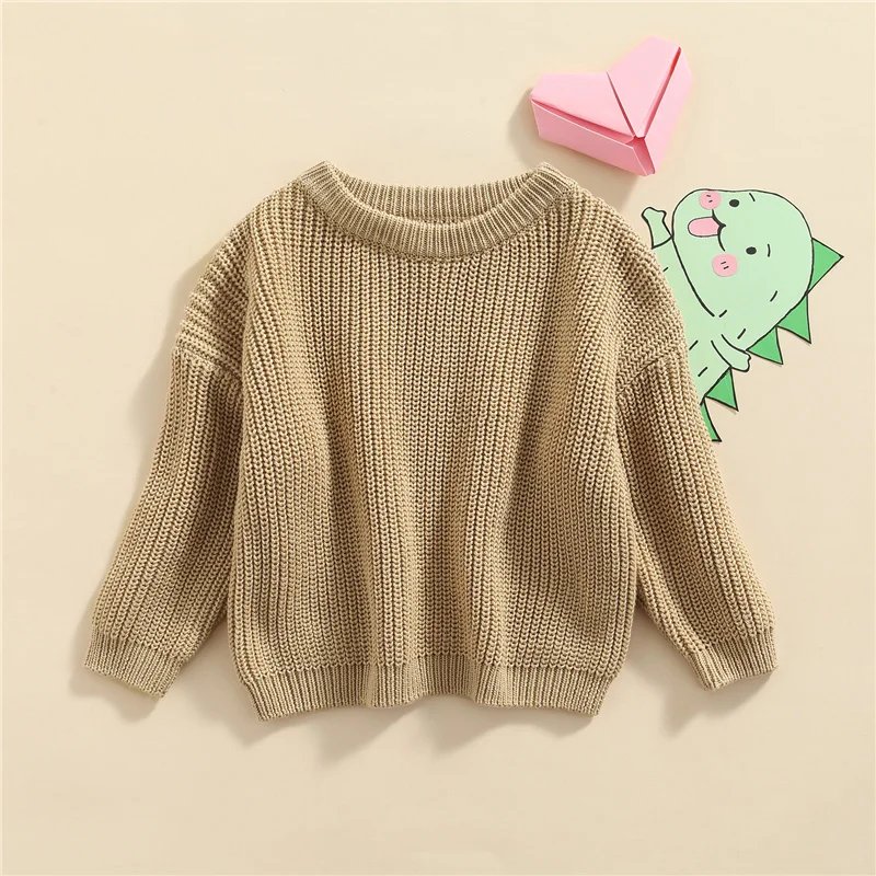 Suefunskry Newborn Baby Girl Boy Knitted Long Sleeve Autumn Winter Sweater Solid Loose Pullover Casual Tops Kids Clothes 3M-5Y Suefunskry Newborn Baby Girl Boy Knitted Long Sleeve Autumn Winter Sweater Solid Loose Pullover Casual Tops Kids Clothes 3M-5Y