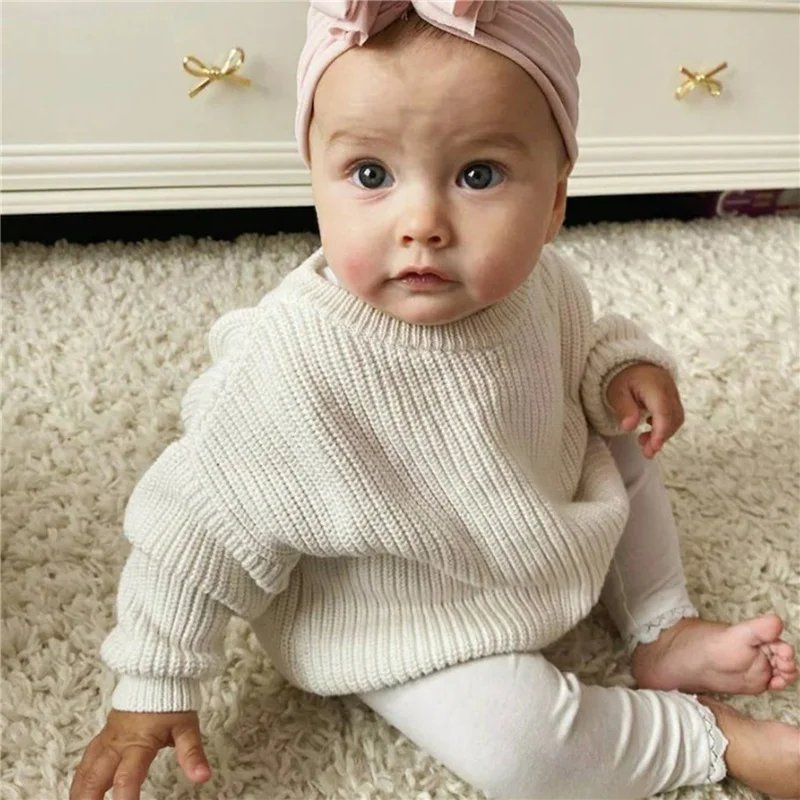 Suefunskry Newborn Baby Girl Boy Knitted Long Sleeve Autumn Winter Sweater Solid Loose Pullover Casual Tops Kids Clothes 3M-5Y Suefunskry Newborn Baby Girl Boy Knitted Long Sleeve Autumn Winter Sweater Solid Loose Pullover Casual Tops Kids Clothes 3M-5Y