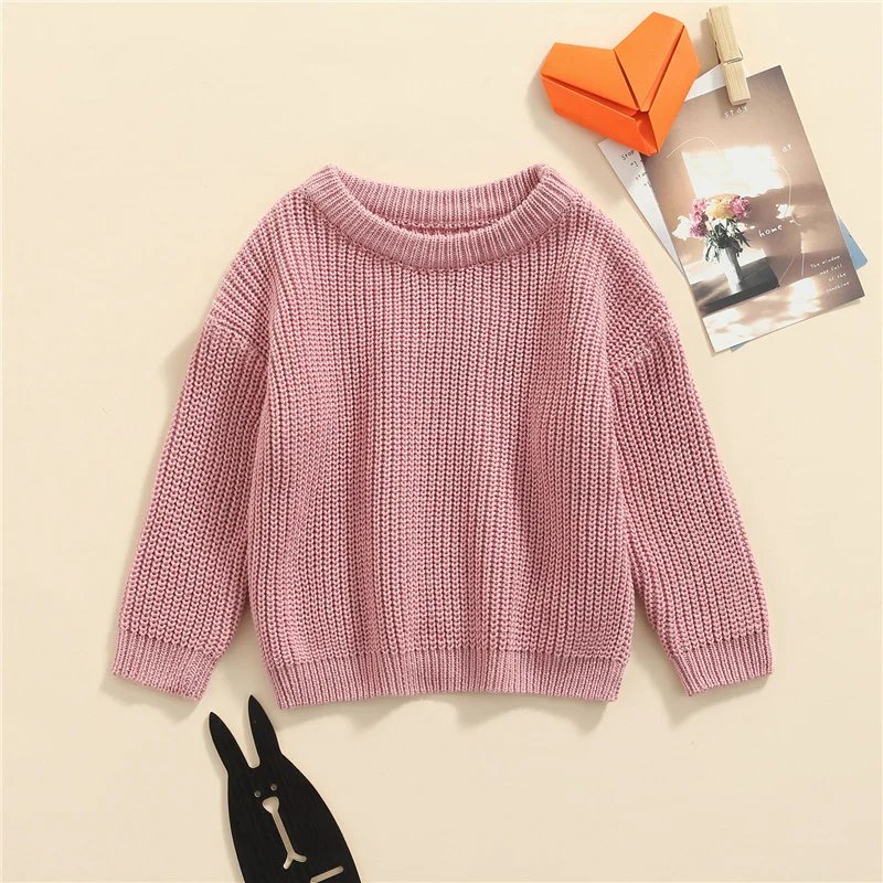 Suefunskry Newborn Baby Girl Boy Knitted Long Sleeve Autumn Winter Sweater Solid Loose Pullover Casual Tops Kids Clothes 3M-5Y Suefunskry Newborn Baby Girl Boy Knitted Long Sleeve Autumn Winter Sweater Solid Loose Pullover Casual Tops Kids Clothes 3M-5Y