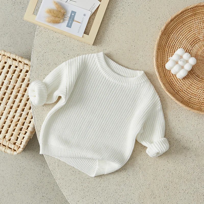 Suefunskry Newborn Baby Girl Boy Knitted Long Sleeve Autumn Winter Sweater Solid Loose Pullover Casual Tops Kids Clothes 3M-5Y Suefunskry Newborn Baby Girl Boy Knitted Long Sleeve Autumn Winter Sweater Solid Loose Pullover Casual Tops Kids Clothes 3M-5Y