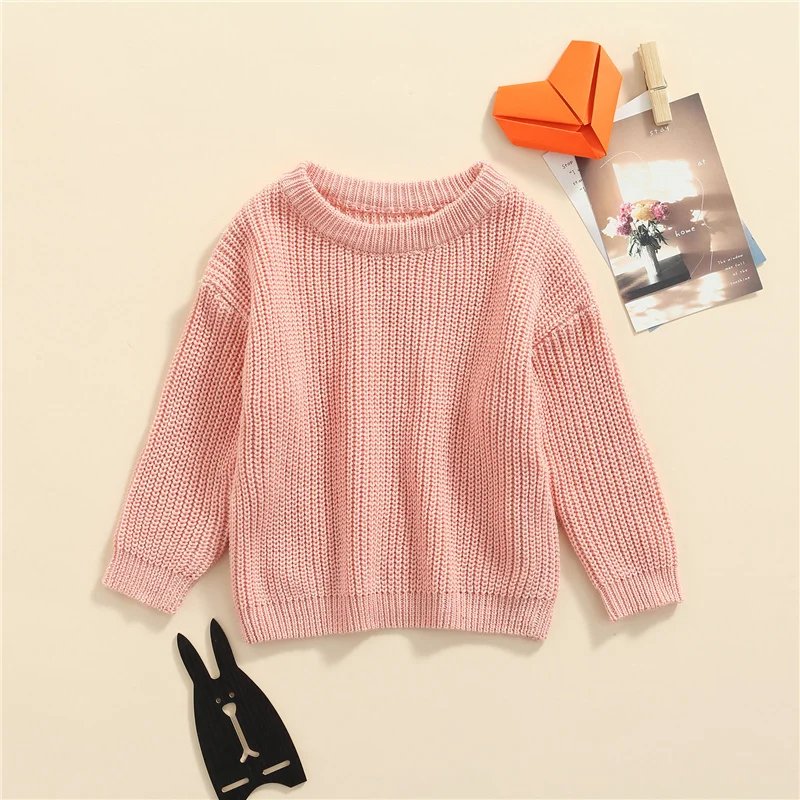 Suefunskry Newborn Baby Girl Boy Knitted Long Sleeve Autumn Winter Sweater Solid Loose Pullover Casual Tops Kids Clothes 3M-5Y Suefunskry Newborn Baby Girl Boy Knitted Long Sleeve Autumn Winter Sweater Solid Loose Pullover Casual Tops Kids Clothes 3M-5Y