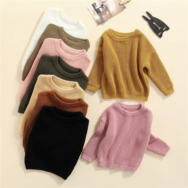 Suefunskry Newborn Baby Girl Boy Knitted Long Sleeve Autumn Winter Sweater Solid Loose Pullover Casual Tops Kids Clothes 3M-5Y Suefunskry Newborn Baby Girl Boy Knitted Long Sleeve Autumn Winter Sweater Solid Loose Pullover Casual Tops Kids Clothes 3M-5Y