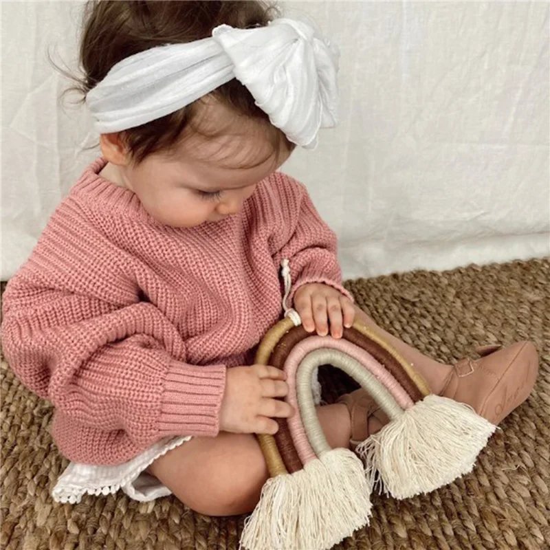 Suefunskry Newborn Baby Girl Boy Knitted Long Sleeve Autumn Winter Sweater Solid Loose Pullover Casual Tops Kids Clothes 3M-5Y Suefunskry Newborn Baby Girl Boy Knitted Long Sleeve Autumn Winter Sweater Solid Loose Pullover Casual Tops Kids Clothes 3M-5Y