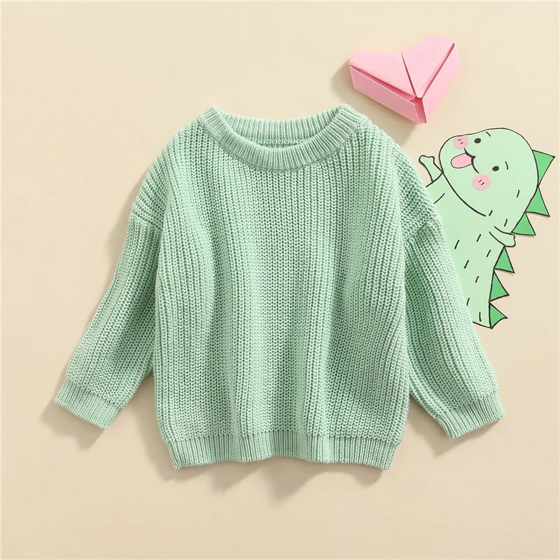 Suefunskry Newborn Baby Girl Boy Knitted Long Sleeve Autumn Winter Sweater Solid Loose Pullover Casual Tops Kids Clothes 3M-5Y Suefunskry Newborn Baby Girl Boy Knitted Long Sleeve Autumn Winter Sweater Solid Loose Pullover Casual Tops Kids Clothes 3M-5Y