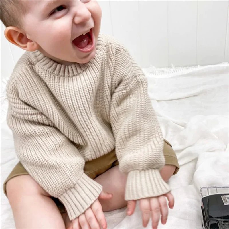 Suefunskry Newborn Baby Girl Boy Knitted Long Sleeve Autumn Winter Sweater Solid Loose Pullover Casual Tops Kids Clothes 3M-5Y Suefunskry Newborn Baby Girl Boy Knitted Long Sleeve Autumn Winter Sweater Solid Loose Pullover Casual Tops Kids Clothes 3M-5Y