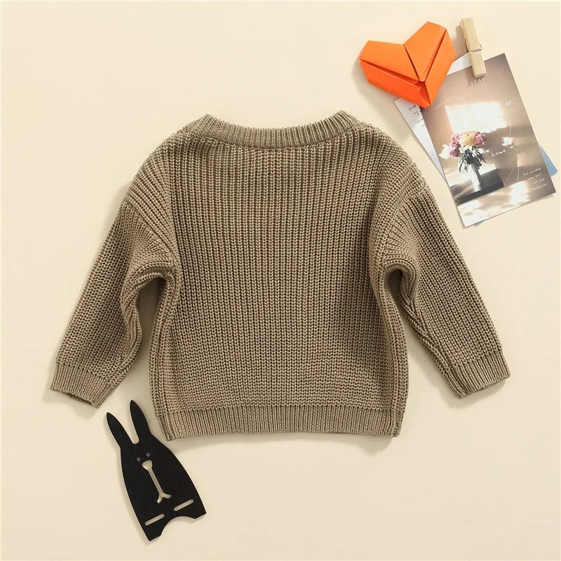 Suefunskry Newborn Baby Girl Boy Knitted Long Sleeve Autumn Winter Sweater Solid Loose Pullover Casual Tops Kids Clothes 3M-5Y Suefunskry Newborn Baby Girl Boy Knitted Long Sleeve Autumn Winter Sweater Solid Loose Pullover Casual Tops Kids Clothes 3M-5Y