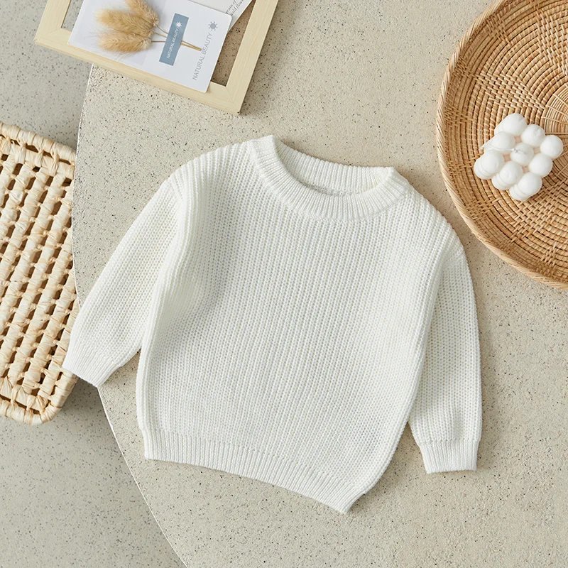 Suefunskry Newborn Baby Girl Boy Knitted Long Sleeve Autumn Winter Sweater Solid Loose Pullover Casual Tops Kids Clothes 3M-5Y Suefunskry Newborn Baby Girl Boy Knitted Long Sleeve Autumn Winter Sweater Solid Loose Pullover Casual Tops Kids Clothes 3M-5Y