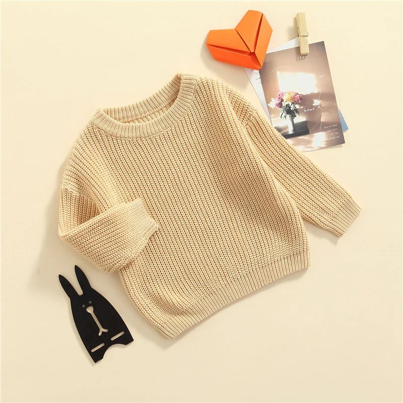 Suefunskry Newborn Baby Girl Boy Knitted Long Sleeve Autumn Winter Sweater Solid Loose Pullover Casual Tops Kids Clothes 3M-5Y Suefunskry Newborn Baby Girl Boy Knitted Long Sleeve Autumn Winter Sweater Solid Loose Pullover Casual Tops Kids Clothes 3M-5Y
