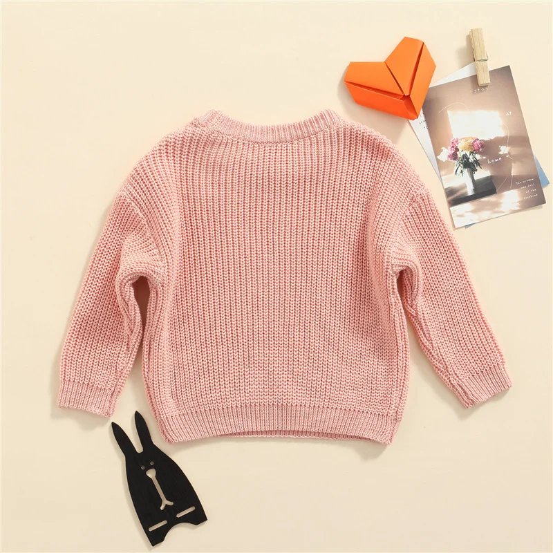 Suefunskry Newborn Baby Girl Boy Knitted Long Sleeve Autumn Winter Sweater Solid Loose Pullover Casual Tops Kids Clothes 3M-5Y Suefunskry Newborn Baby Girl Boy Knitted Long Sleeve Autumn Winter Sweater Solid Loose Pullover Casual Tops Kids Clothes 3M-5Y
