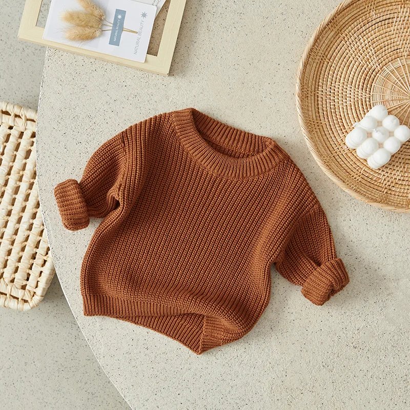Suefunskry Newborn Baby Girl Boy Knitted Long Sleeve Autumn Winter Sweater Solid Loose Pullover Casual Tops Kids Clothes 3M-5Y Suefunskry Newborn Baby Girl Boy Knitted Long Sleeve Autumn Winter Sweater Solid Loose Pullover Casual Tops Kids Clothes 3M-5Y