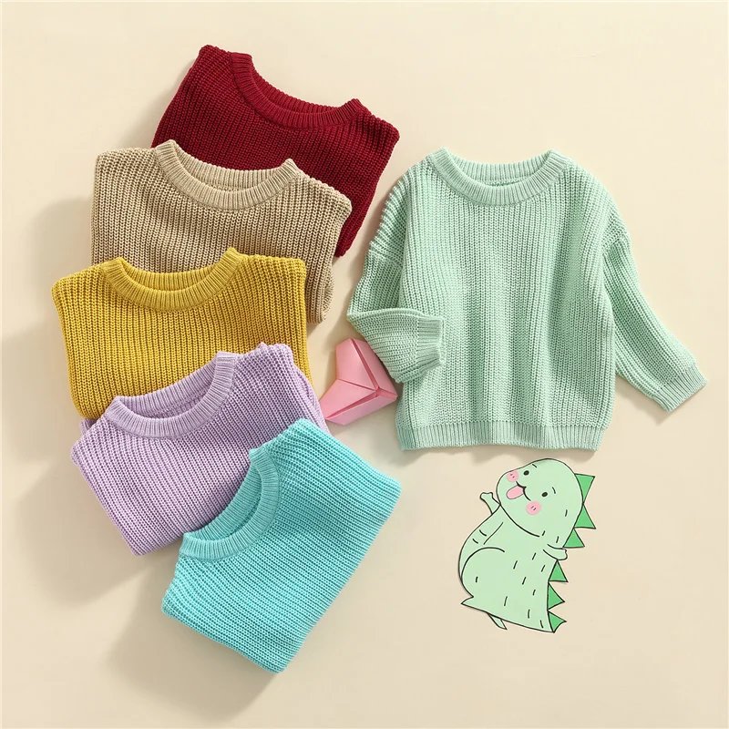 Suefunskry Newborn Baby Girl Boy Knitted Long Sleeve Autumn Winter Sweater Solid Loose Pullover Casual Tops Kids Clothes 3M-5Y Suefunskry Newborn Baby Girl Boy Knitted Long Sleeve Autumn Winter Sweater Solid Loose Pullover Casual Tops Kids Clothes 3M-5Y