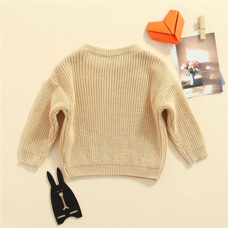 Suefunskry Newborn Baby Girl Boy Knitted Long Sleeve Autumn Winter Sweater Solid Loose Pullover Casual Tops Kids Clothes 3M-5Y Suefunskry Newborn Baby Girl Boy Knitted Long Sleeve Autumn Winter Sweater Solid Loose Pullover Casual Tops Kids Clothes 3M-5Y