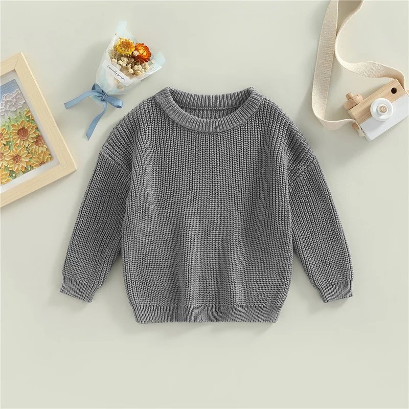 Suefunskry Newborn Baby Girl Boy Knitted Long Sleeve Autumn Winter Sweater Solid Loose Pullover Casual Tops Kids Clothes 3M-5Y Suefunskry Newborn Baby Girl Boy Knitted Long Sleeve Autumn Winter Sweater Solid Loose Pullover Casual Tops Kids Clothes 3M-5Y