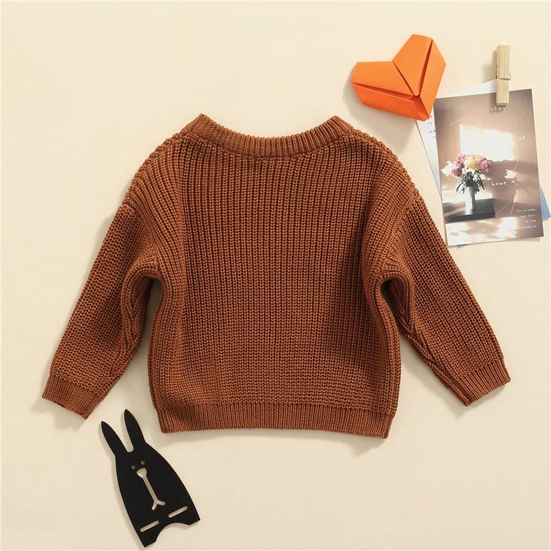 Suefunskry Newborn Baby Girl Boy Knitted Long Sleeve Autumn Winter Sweater Solid Loose Pullover Casual Tops Kids Clothes 3M-5Y Suefunskry Newborn Baby Girl Boy Knitted Long Sleeve Autumn Winter Sweater Solid Loose Pullover Casual Tops Kids Clothes 3M-5Y