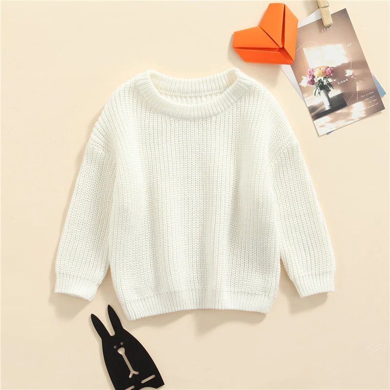 Suefunskry Newborn Baby Girl Boy Knitted Long Sleeve Autumn Winter Sweater Solid Loose Pullover Casual Tops Kids Clothes 3M-5Y Suefunskry Newborn Baby Girl Boy Knitted Long Sleeve Autumn Winter Sweater Solid Loose Pullover Casual Tops Kids Clothes 3M-5Y