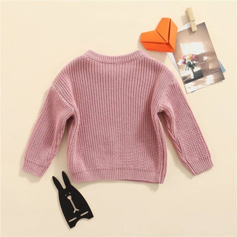Suefunskry Newborn Baby Girl Boy Knitted Long Sleeve Autumn Winter Sweater Solid Loose Pullover Casual Tops Kids Clothes 3M-5Y Suefunskry Newborn Baby Girl Boy Knitted Long Sleeve Autumn Winter Sweater Solid Loose Pullover Casual Tops Kids Clothes 3M-5Y