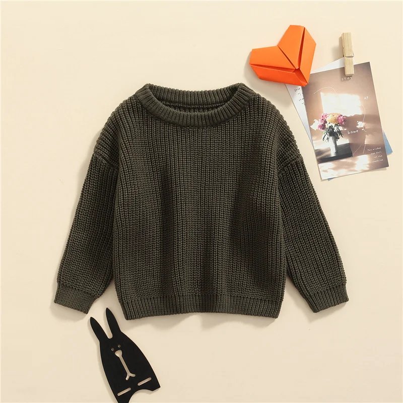 Suefunskry Newborn Baby Girl Boy Knitted Long Sleeve Autumn Winter Sweater Solid Loose Pullover Casual Tops Kids Clothes 3M-5Y Suefunskry Newborn Baby Girl Boy Knitted Long Sleeve Autumn Winter Sweater Solid Loose Pullover Casual Tops Kids Clothes 3M-5Y