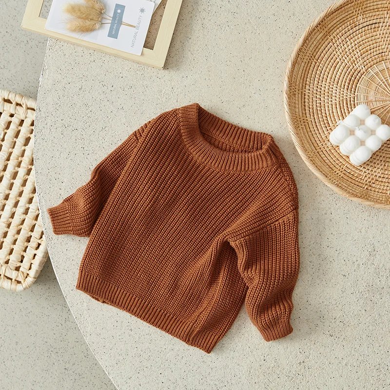 Suefunskry Newborn Baby Girl Boy Knitted Long Sleeve Autumn Winter Sweater Solid Loose Pullover Casual Tops Kids Clothes 3M-5Y Suefunskry Newborn Baby Girl Boy Knitted Long Sleeve Autumn Winter Sweater Solid Loose Pullover Casual Tops Kids Clothes 3M-5Y