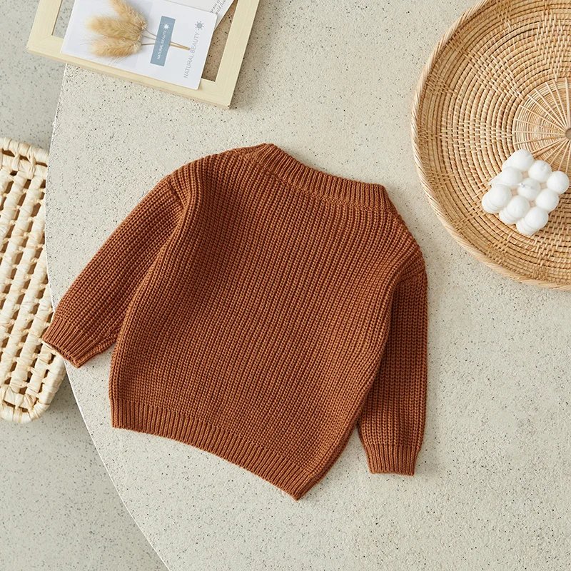 Suefunskry Newborn Baby Girl Boy Knitted Long Sleeve Autumn Winter Sweater Solid Loose Pullover Casual Tops Kids Clothes 3M-5Y Suefunskry Newborn Baby Girl Boy Knitted Long Sleeve Autumn Winter Sweater Solid Loose Pullover Casual Tops Kids Clothes 3M-5Y