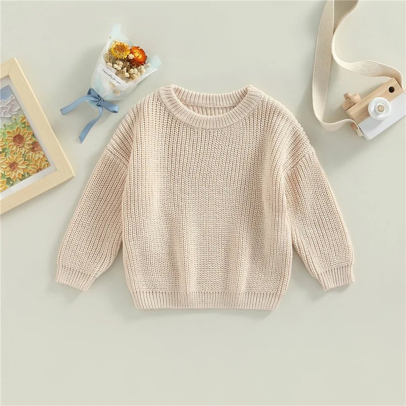 Suefunskry Newborn Baby Girl Boy Knitted Long Sleeve Autumn Winter Sweater Solid Loose Pullover Casual Tops Kids Clothes 3M-5Y Suefunskry Newborn Baby Girl Boy Knitted Long Sleeve Autumn Winter Sweater Solid Loose Pullover Casual Tops Kids Clothes 3M-5Y
