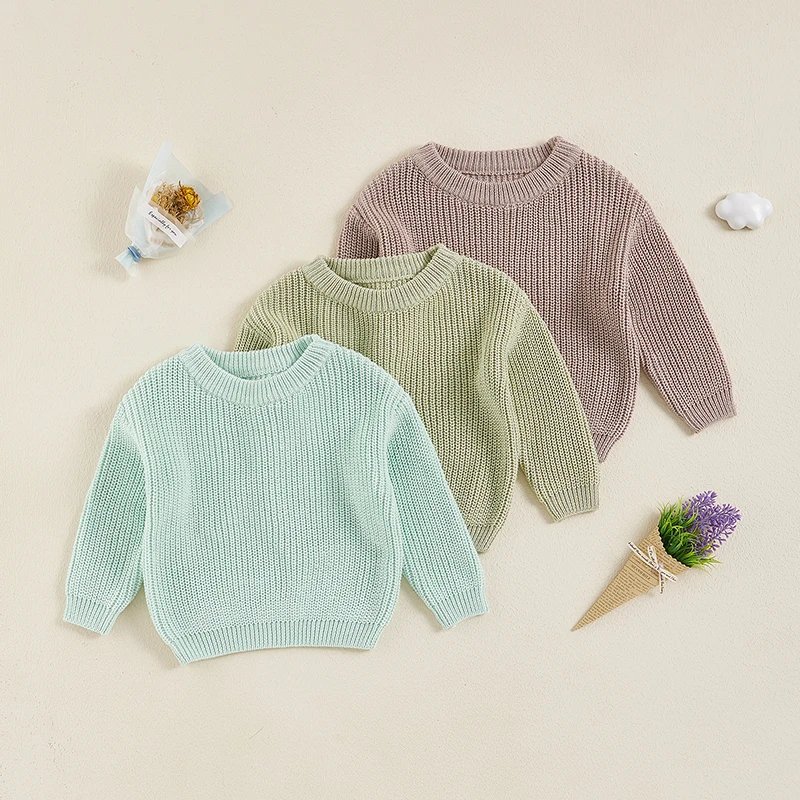 Suefunskry Newborn Baby Girl Boy Knitted Long Sleeve Autumn Winter Sweater Solid Loose Pullover Casual Tops Kids Clothes 3M-5Y Suefunskry Newborn Baby Girl Boy Knitted Long Sleeve Autumn Winter Sweater Solid Loose Pullover Casual Tops Kids Clothes 3M-5Y