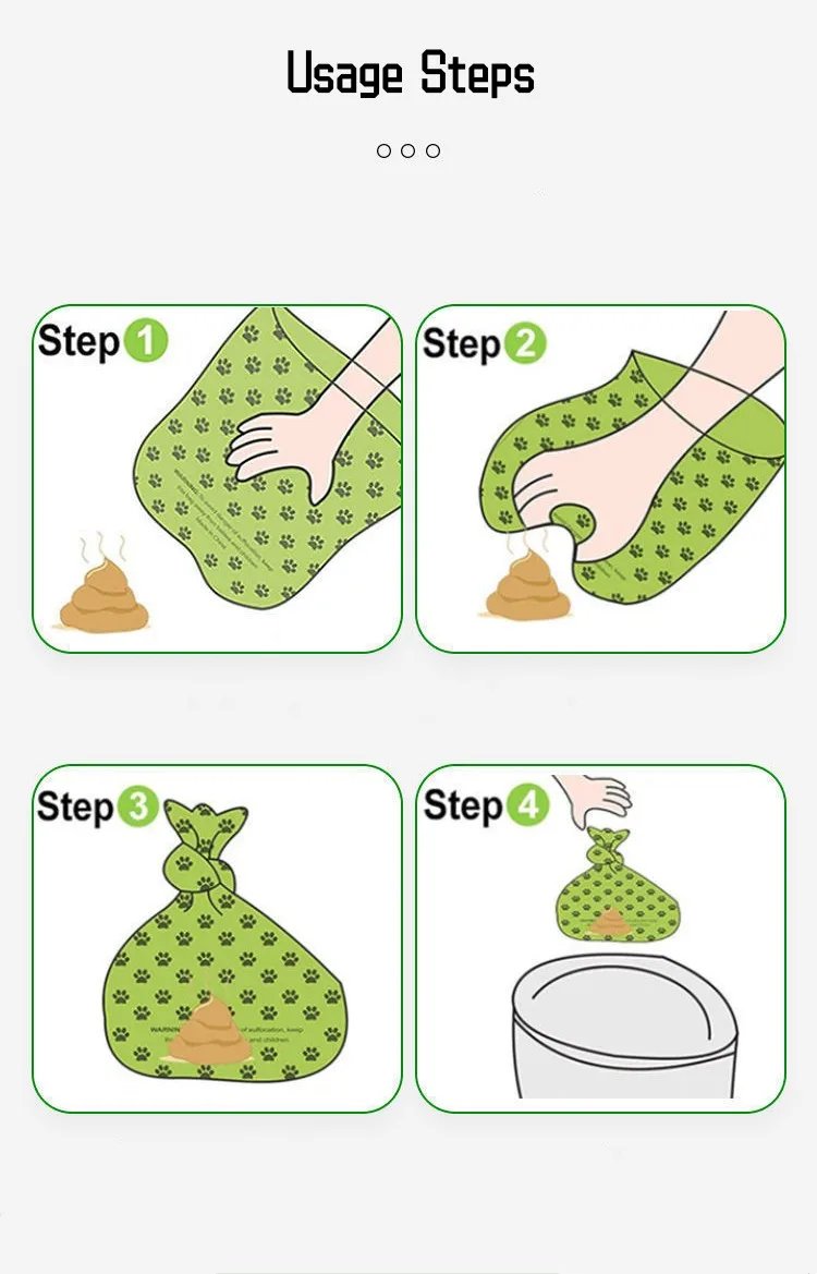 Biodegradable Pet Waste Bags Thickened Portable Printed Dog Poop Bags Eco-friendly Outdoor Pet Poop Pickup Bags with Organizer