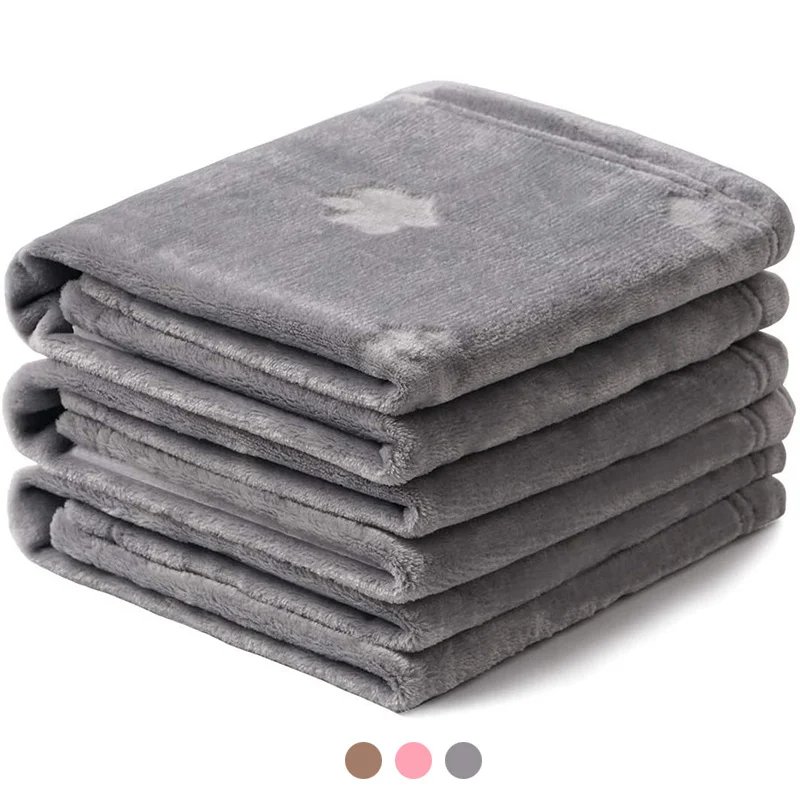 Benepaw Soft Fluffy Fleece Dog Blanket Flannel Throw Cute 3D Paw Design Eco-friendly Cozy Pet Bed Mat Puppy Cat Easy To Wash