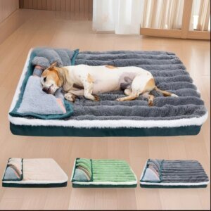 Pets Winter Sleeping Bed with Detachable Fleece Blanket