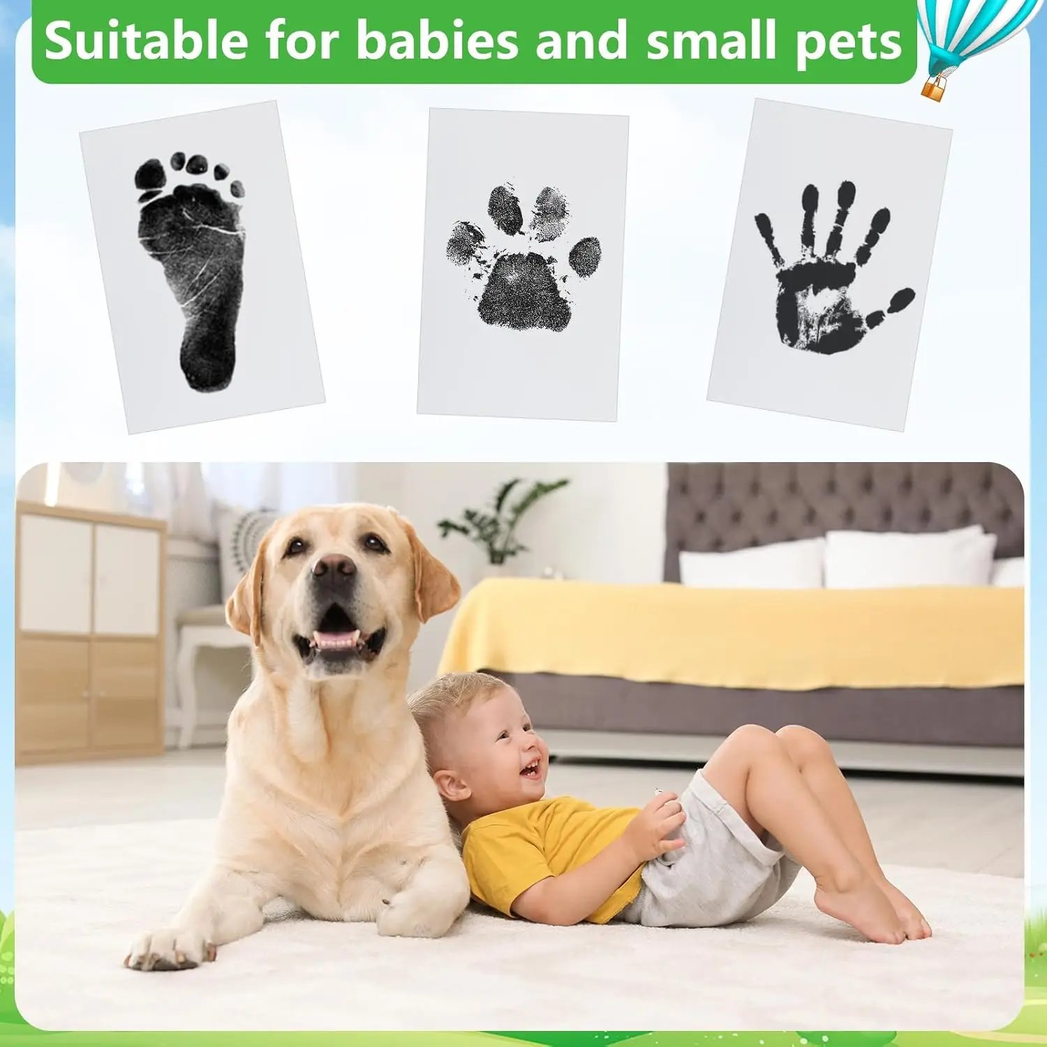 Safe Non-toxic Baby Footprints Handprint No Touch Skin Inkless Ink Pads Kits for 0-10 Months Newborn Pet Dog Footprint Souvenir Safe Non-toxic Baby Footprints Handprint No Touch Skin Inkless Ink Pads Kits for 0-10 Months Newborn Pet Dog Footprint Souvenir