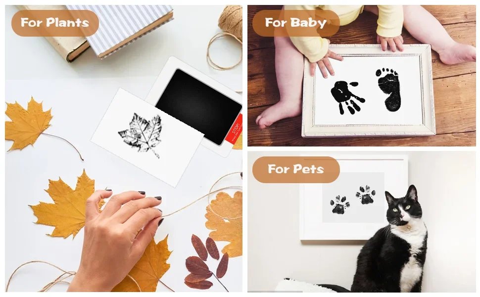 Safe Non-toxic Baby Footprints Handprint No Touch Skin Inkless Ink Pads Kits for 0-10 Months Newborn Pet Dog Footprint Souvenir Safe Non-toxic Baby Footprints Handprint No Touch Skin Inkless Ink Pads Kits for 0-10 Months Newborn Pet Dog Footprint Souvenir