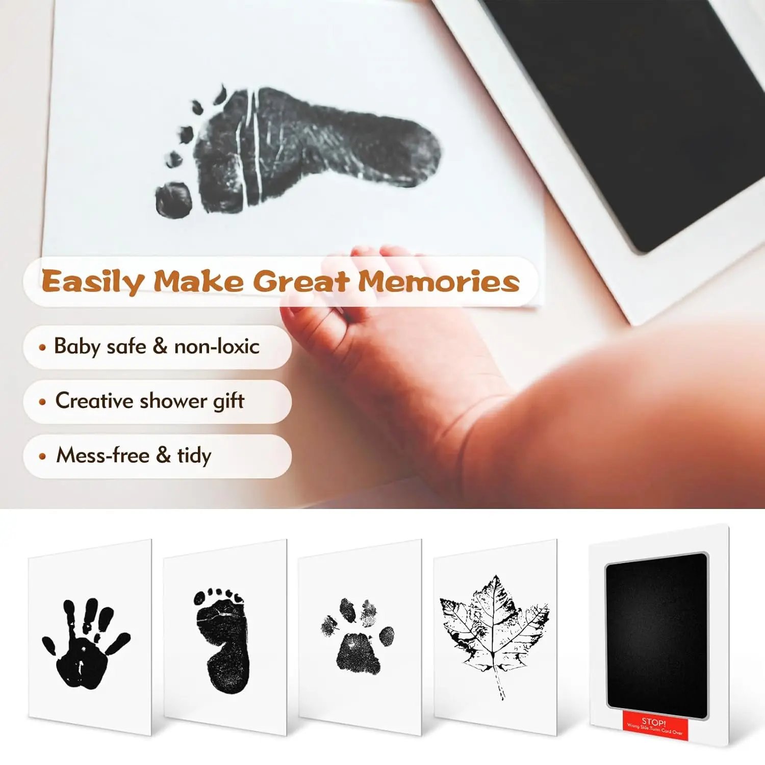 Safe Non-toxic Baby Footprints Handprint No Touch Skin Inkless Ink Pads Kits for 0-10 Months Newborn Pet Dog Footprint Souvenir Safe Non-toxic Baby Footprints Handprint No Touch Skin Inkless Ink Pads Kits for 0-10 Months Newborn Pet Dog Footprint Souvenir